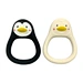 penguin ring teether natural rubber